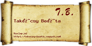 Takácsy Beáta névjegykártya